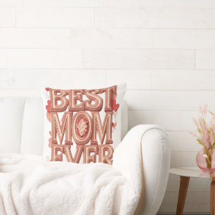 Coussin Meilleure Maman Jamais Conception 3D Or Élégant