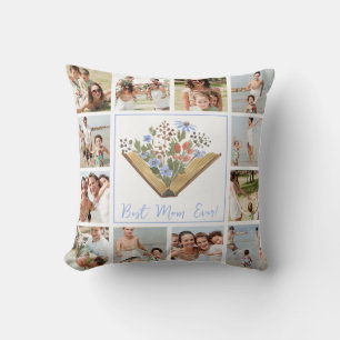 Coussin Meilleure maman jamais Livre Fleurs 12 Photo Colla