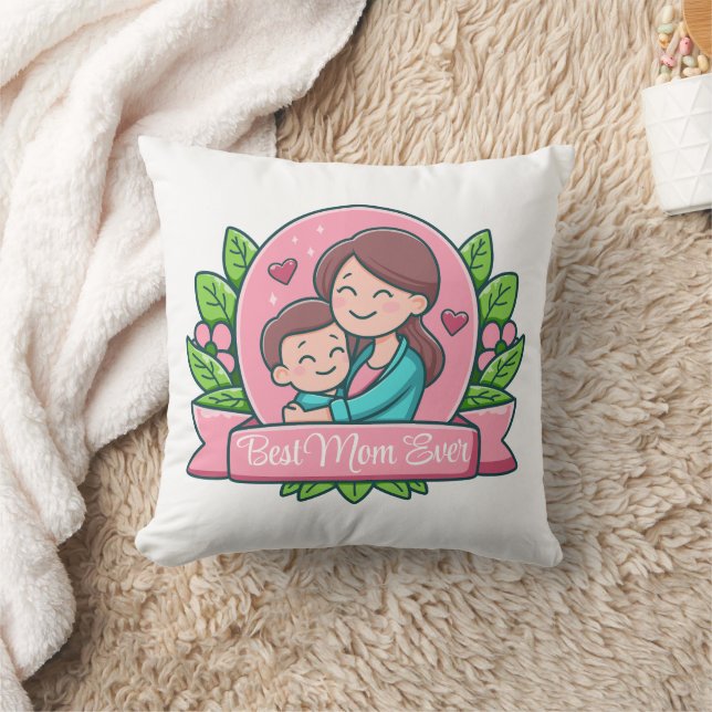 Coussin Meilleure Maman Jamais, Maman Et Enfant, Personnal (Couverture)
