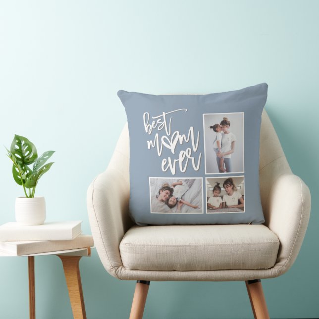 Coussin Meilleure maman maman mère Ever 3 Photos Script Du (Chaise)