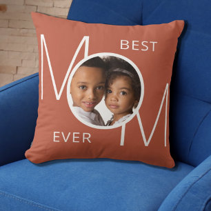 Coussin Meilleure Maman Photo Rouille
