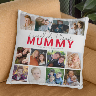 Coussin Meilleure Momie du Monde   Collage de Photos