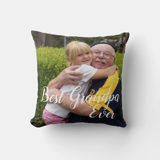 Coussin Meilleure photo de Fête des pères jamais grand-pèr (Recto)