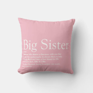 Coussin Meilleure Sœur du Monde Définition Rose Féminin