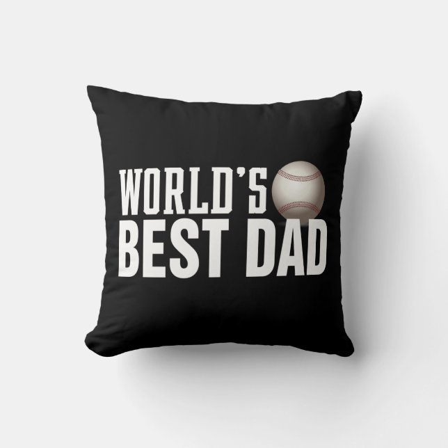 Coussin Meilleure typographie de papa du monde Baseball Je (Recto)