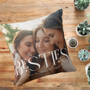 Coussin Meilleures amies Élégant Superposition de deux pho