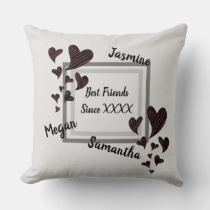Coussin Meilleurs amis Bright Red Heart Long amitié