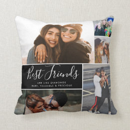 Coussin Meilleurs Amis Chic Collage BFF Besties Citation