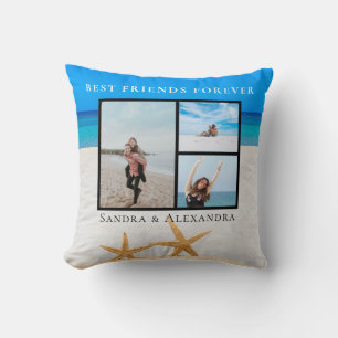 Coussin Meilleurs amis Forever Photo collage Starfish Beac