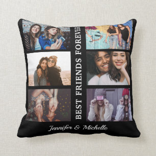 Coussin Meilleurs amis noms personnalisés et 6 photos coll