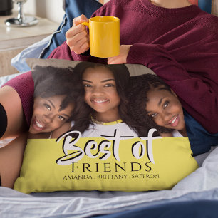 Coussin Meilleurs amis personnalisés   Photo   jaune