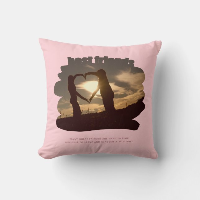 Coussin Meilleurs Amis Photo Citation BFF Besoins Dire Cou (Recto)