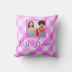Coussin Meilleurs Amis Photo Hot Rose Plat
