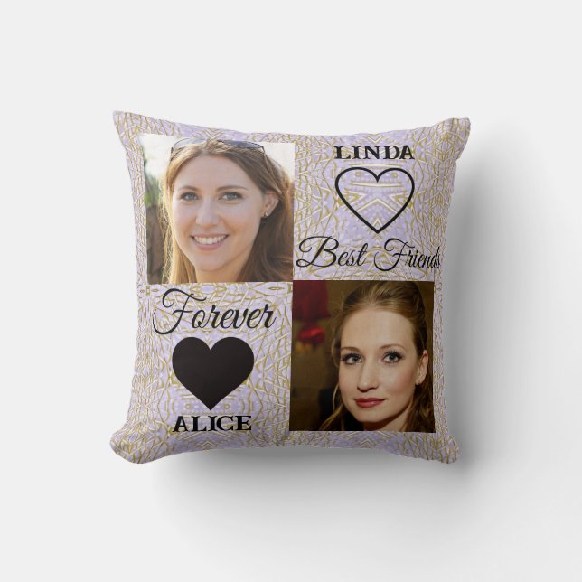 Coussin Meilleurs amis pour toujours BFF Purple Photo Coll (Recto)