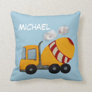 Coussin Mélangeur concret jaune et rouge fait sur commande