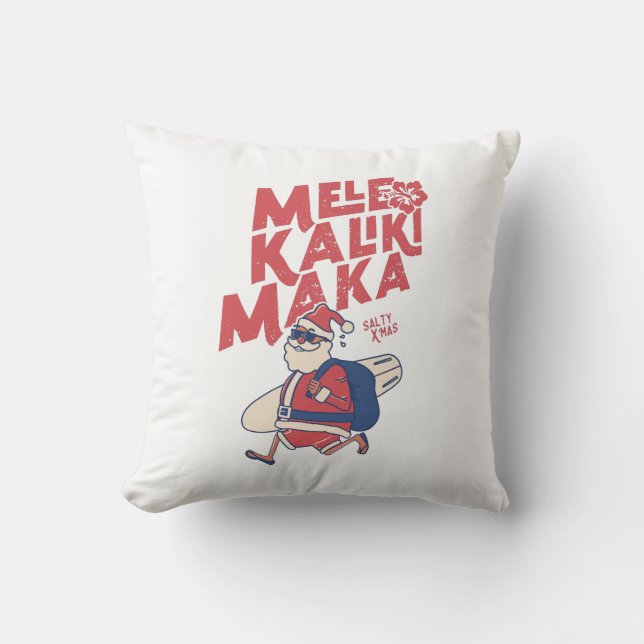 Coussin Mele Kalikimaka - Drôle Père Noël Hawaiian Christm (Recto)
