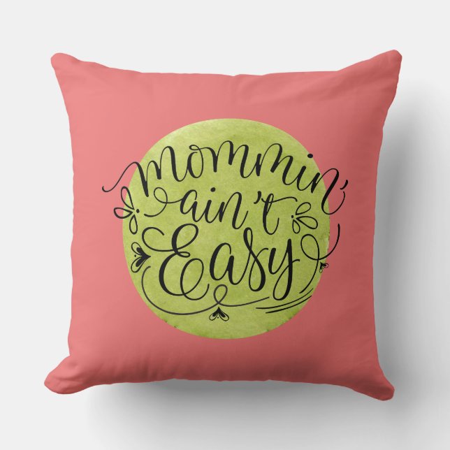Coussin Melon et maman verte n'ont pas d'oreiller à lancer (Recto)