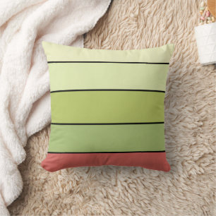Coussin Melon Rouge Vert Bandes De Couleur Sur Papier Aqua