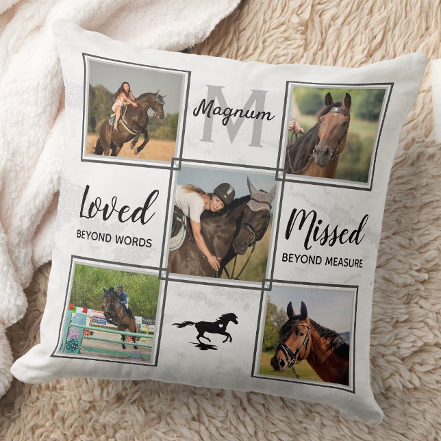Coussin Mémoire de l'amour Photos personnalisées Horse Mem (Créateur téléchargé)