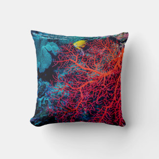 Coussin Mémoire de l'océan / Paysage de récif corallien