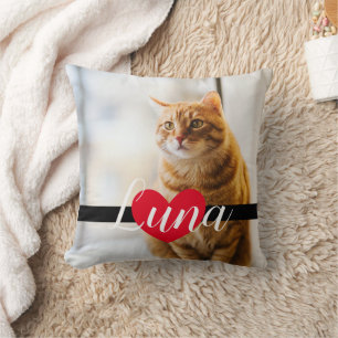 Coussin Mémorial du chat photo moderne de Black and Red He