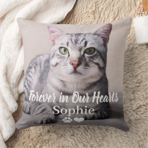 Coussin Mémorial pour chat À jamais dans nos cœurs