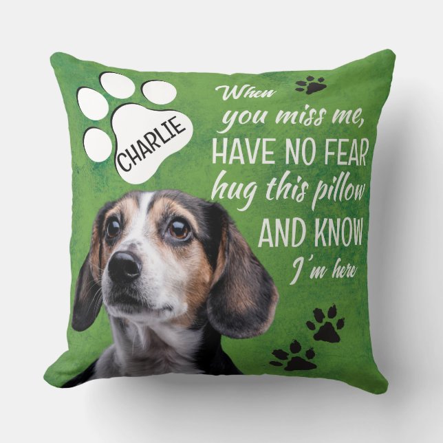 Coussin Mémorial pour chien animal - ajoutez votre photo e (Recto)