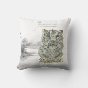 Coussin Menacé Léopard neige en danger Main peinte Cushion