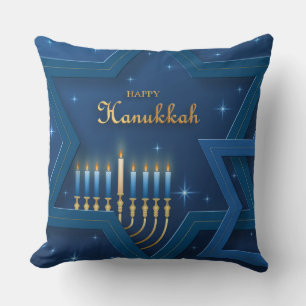 Coussin Menorah et l'étoile de David Hanoukka