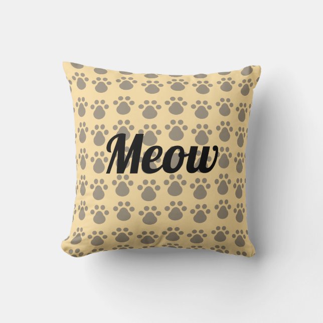 Coussin Meow, Paw Prints (Recto)