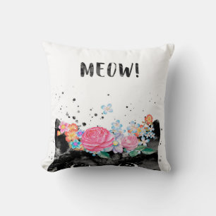 Coussin Meow Peeking Chat, Kitten Amoureux des chats Idée