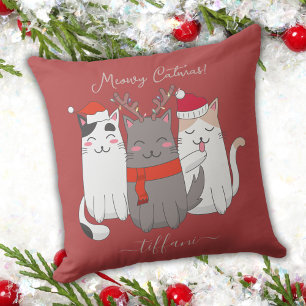 Coussin Meowa Catmas Cute Christmas Chats personnalisés