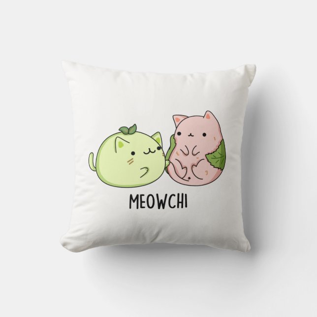 Coussin Meowchi Funny Mochi Pun (Recto)