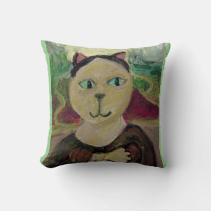 Coussin Meowna Mona Lisa Amusement Classique Peinture de C
