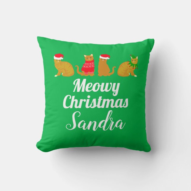 Coussin Meowy Christmas Cats (Recto)