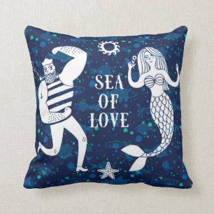Coussin Mer d'affiche d'amour