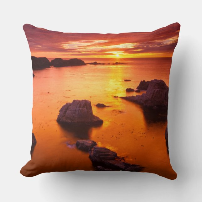 Coussin Mer d'Orange, coucher du soleil, Californie (Recto)