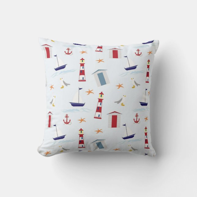 Coussin Mer Nautique  (Recto)