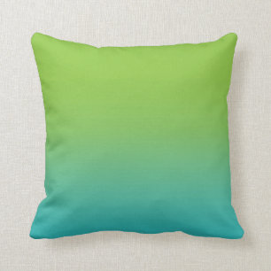 Coussin Mer turquoise et verte de texture d'aquarelle