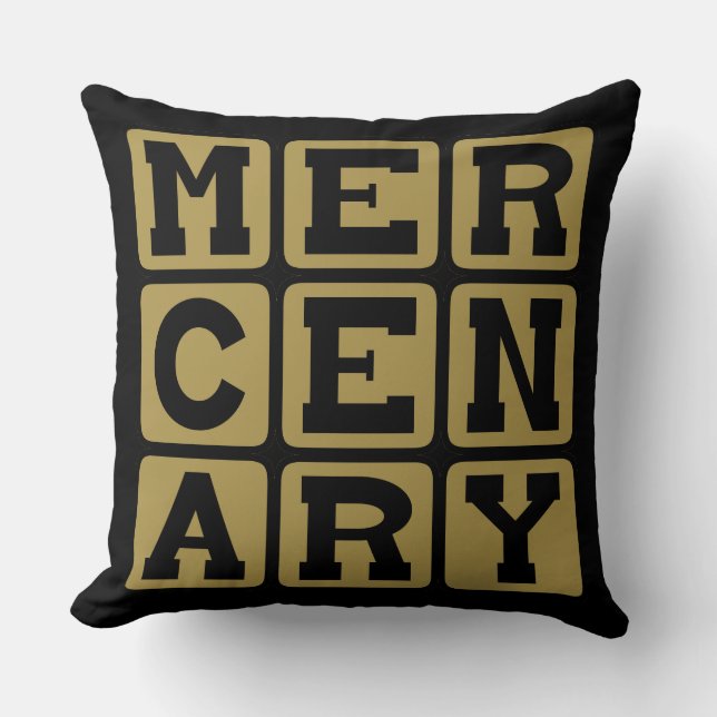 Coussin Mercenaire, Muscle à louer (Recto)