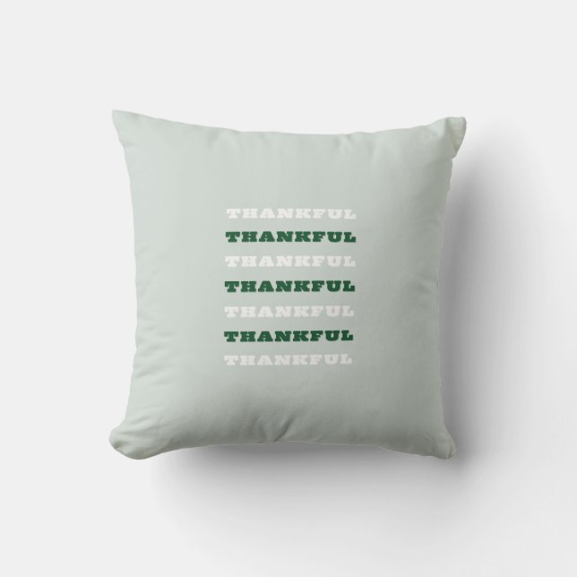 Coussin Merci, Citation de gratitude, Vert (Recto)