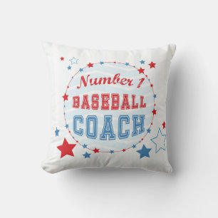 Coussin Merci Entraîneur Tous Étoiles Baseball, Rouge, Ble