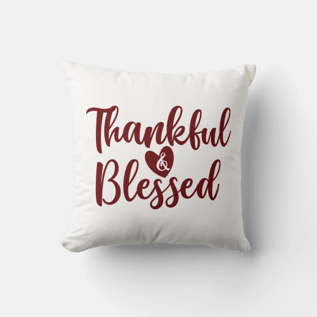 Coussin Merci et béni de coeur (Recto)