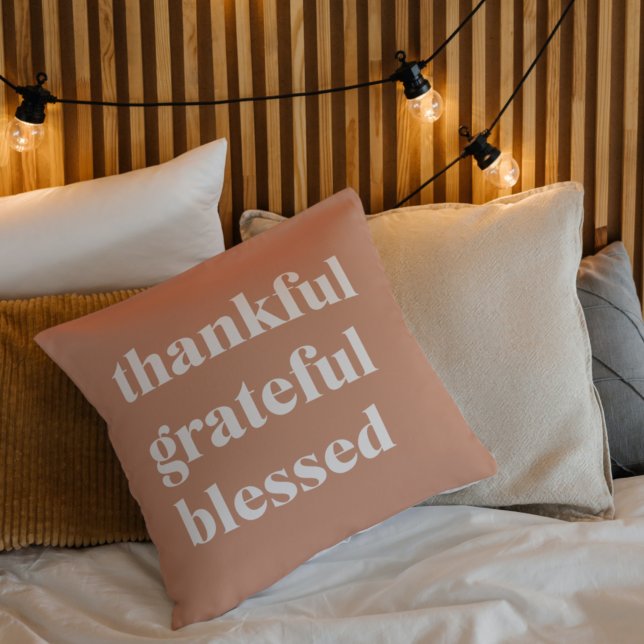 Coussin Merci gracieux béni | Thanksgiving (Créateur téléchargé)