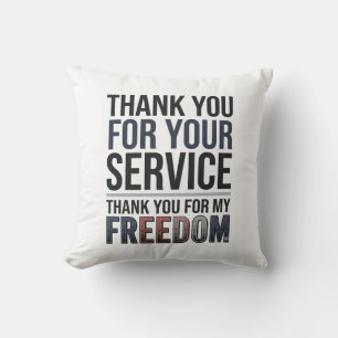 Coussin Merci pour ma liberté Patriotique Vétéran Chemise_