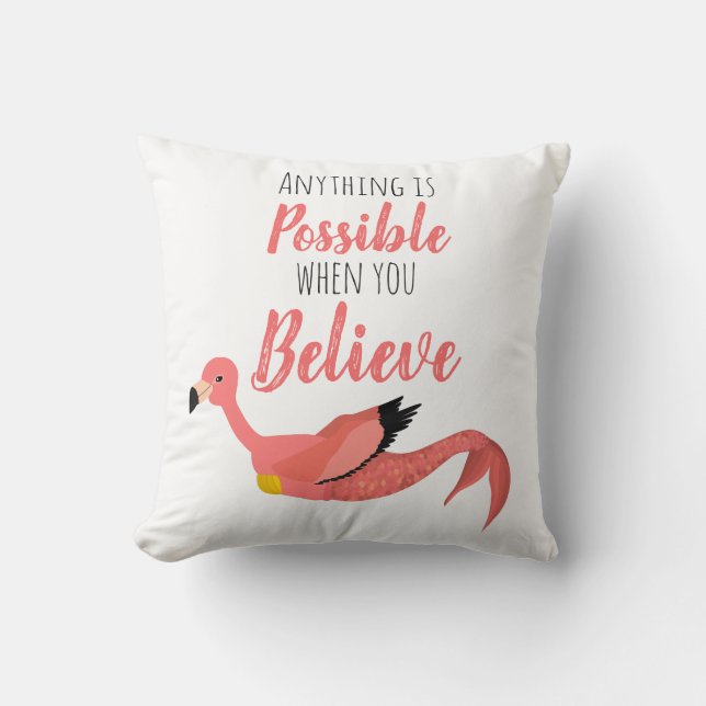 Coussin Mermingo : Citation inspirée du Flamant rose de si (Recto)