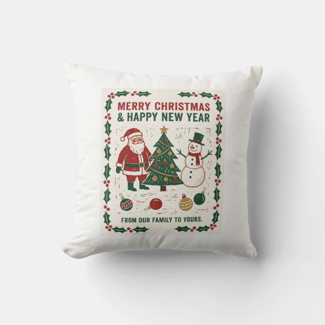 Coussin Merry Christmas and a Happy New Year (Recto)