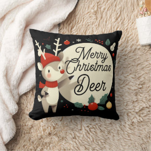 Coussin Merry Christmas Deer