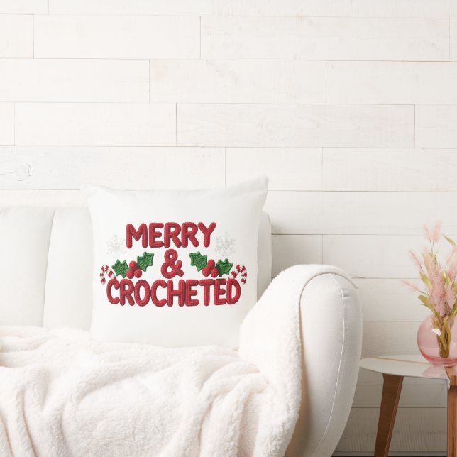 Coussin Merry & Crocheted Crochet Christmas (Canapé)