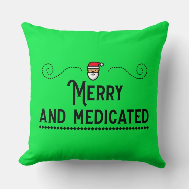 Coussin Merry & Medicated Holiday Throw Pillow (Recto)